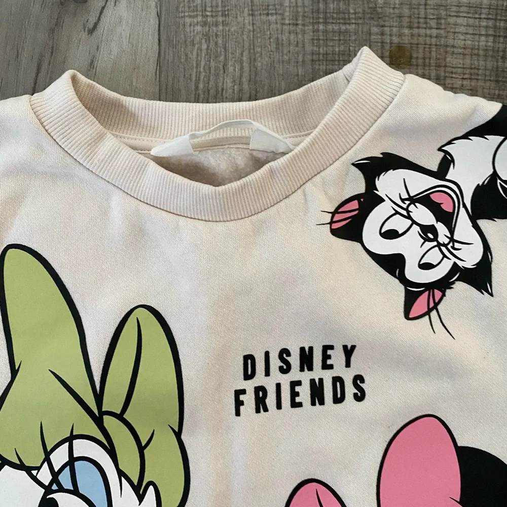 H&M Disney Friends Sweatshirt with Minnie and Daisy in Pink and Green - Picture 3 of 6